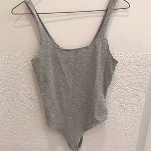 gray bodysuit